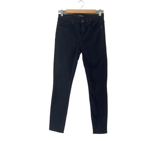 J Crew Jeans Toothpick 8” Size 27 Dark Black Light Stretch - Picture 1 of 16
